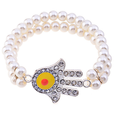 Циркон Evil Eye рук Pearl связи браслет