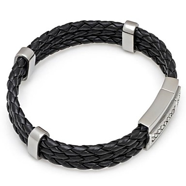 Мода 19см Женские Черный  кожаные браслеты (1Pc)