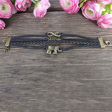 Слон Vintage Anchor Бесконечность браслет (разных цветов)