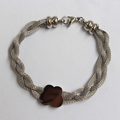Мода 22см Женщины Silver из нержавеющей стали с браслетом Flower