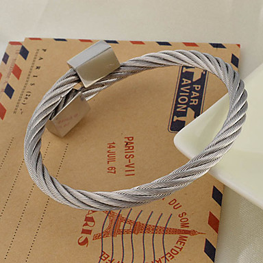 Серебряная nk нержавеющей стали Прямоугольник Bangle кабеля