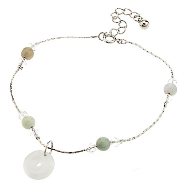 Мир Jade хрустальные подвески металла Anklet