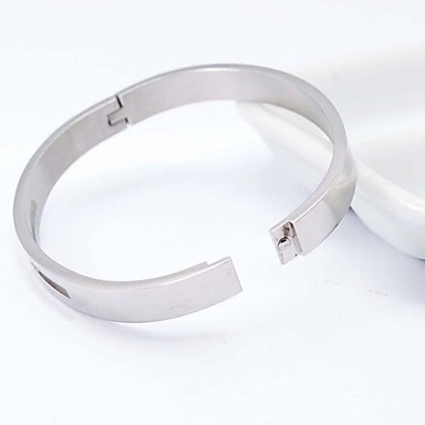 Мода 6.5cm Женская Серебряный 316LStainless стали выдалбливают Алмазный браслет