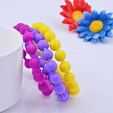 3PCS Cute бисера Силиконовый браслет наборы (Ramdon цвета)