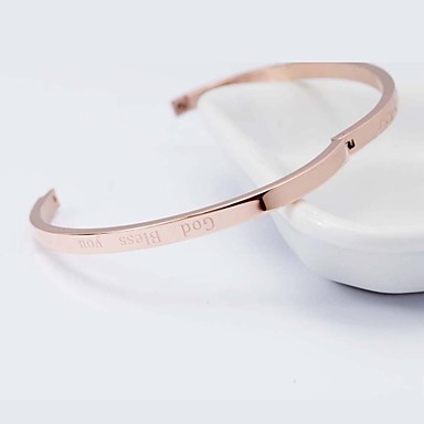 Мода Gob Bless You 6,5 см женщин Rose Golden 316LStainless Steel Bangle