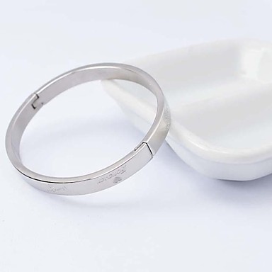 Мода I Love You Forever 6 см Женская Серебряный нержавеющей стали 316L браслет