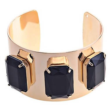 Lureme Смола диаманта Rhinestone Открыть браслет