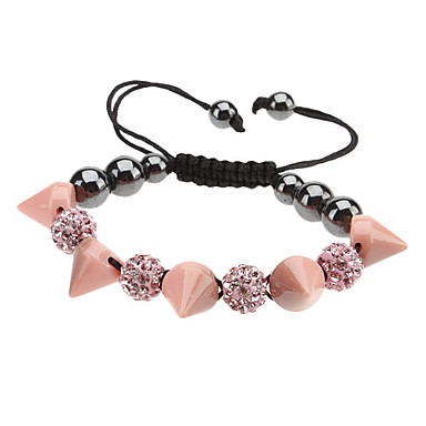 Заклепки Форма гематит горный хрусталь шипованных ткани вязать Bracelace