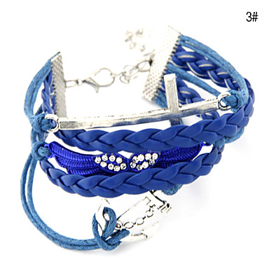 Нескольких слоев Weave Anchor Крылья крест браслет (разных цветов)