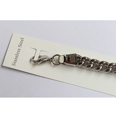Урожай 22см Нейтральный серебро Нержавеющая сталь Цепочка браслет