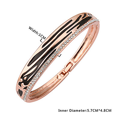 Классические 5.7cm Женская Золотой Позолоченные с Rhinestone браслет (черный) (1 шт)