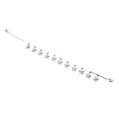 Пять лист цветок кулон металл Anklet (Platinum)