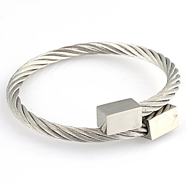 Серебряная nk нержавеющей стали Прямоугольник Bangle кабеля