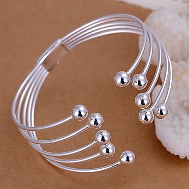 Мода 6 см Женская Посеребренная Сплав манжеты Breacelets (1 шт)