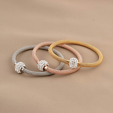 Золото / Серебро / розовое золото цепи нержавеющая сталь браслет Rhinestone Шпагат