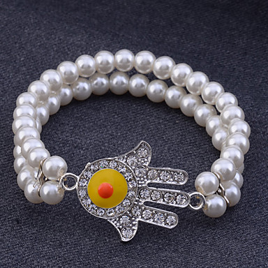 Циркон Evil Eye рук Pearl связи браслет