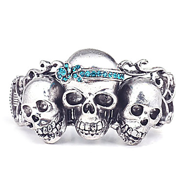 Три черепа Rhinestone широкий браслет (разных цветов)