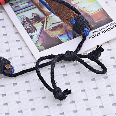 Lureme Мода Multi-бусы Кожа Веревка Плетеный браслет She