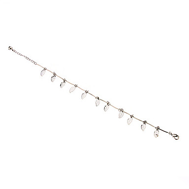 Полые из листьев кулон металл Anklet (Platinum)