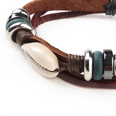 Многослойные Vintage браслет кожа с Cowry
