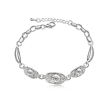 1 шт Женская мода Белый Rhinestone сплава браслет теннис