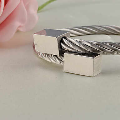 Серебряная nk нержавеющей стали Прямоугольник Bangle кабеля