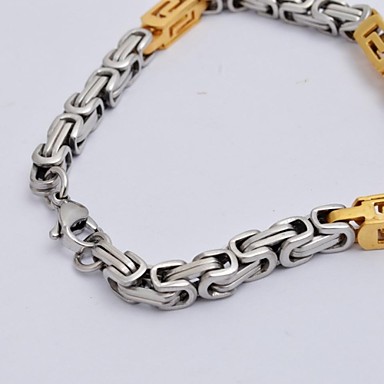 Урожай 22см Мужская Многоцветный Золотой нержавеющей стали Great Wa Chain и ссылка браслет