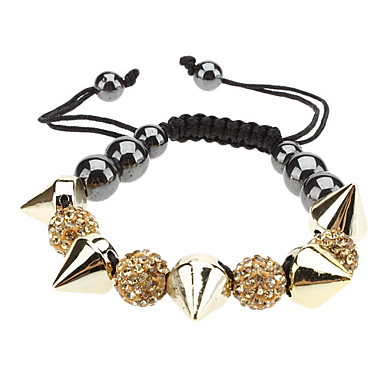 Заклепки Форма гематит горный хрусталь шипованных ткани вязать Bracelace