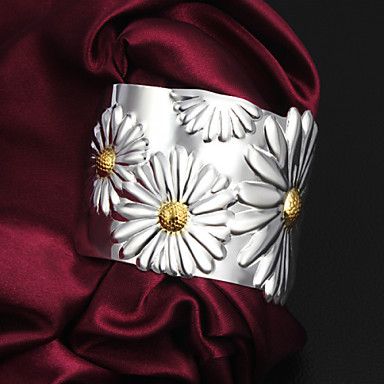 Flowers 20см Женская Серебряный Серебряный позолоченный Браслет-манжета (1 шт)