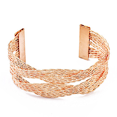 Сплав Золотой Weave Открытый браслет