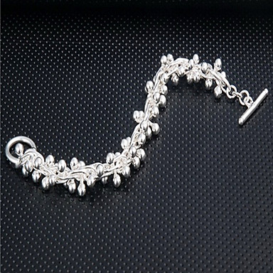 Серебряный браслет из бисера