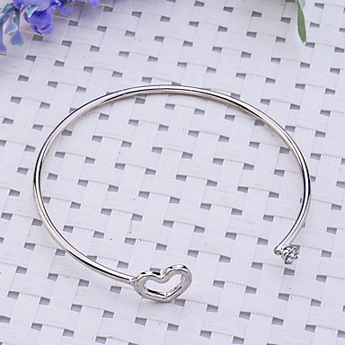 Lureme Простой Кристалл Heart-Shaped Браслет Открыть провода
