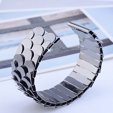 Gunmetal покрытием рыбьей чешуи Shaped браслет манжеты