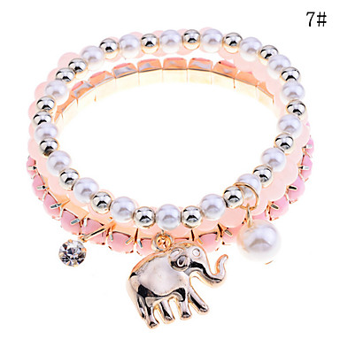 Lureme Opal бисер слон подвеска браслет (разных цветов)