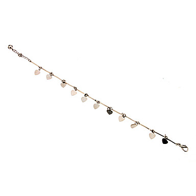 Персик сердца шт комбинация металла Anklet (Platinum)