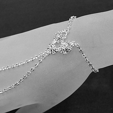 KE764 Круглый Циркон с серебряным покрытием Finger Rhinestone браслета