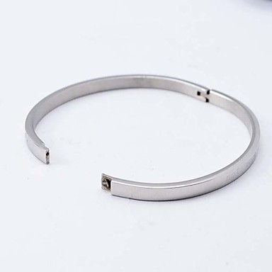 Мода BINE Алмазы 6.5cm Женская 316L Серебряный браслет из нержавеющей стали
