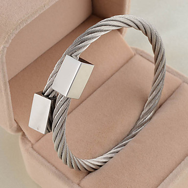 Серебряная nk нержавеющей стали Прямоугольник Bangle кабеля