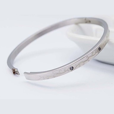 Мода BINE 6.5cm Женская Серебряный нержавеющей стали 316L с бриллиантами браслет