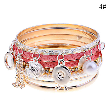Lureme заплетенный кожей маленькие игрушки Шарм браслет Set (разных цветов)