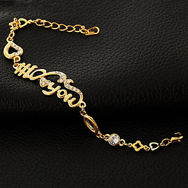 Я ЛЮБЛЮ ТЕБЯ Письма 18K позолоченный Симпатичные браслеты Bangle для женщин ювелирные изделия высокого качества Заявление