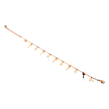 Lock And Key Комбинация кулон металл Anklet (Platinum)
