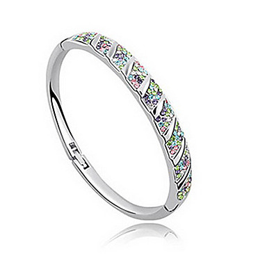 Мода 5.7cm Diater Женщины Platinum покрытием Многоцветный горный хрусталь браслет