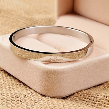Мода I Love You Forever 6 см Женская Серебряный нержавеющей стали 316L браслет