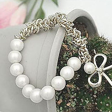 Серебряный браслет перлы Bowknot