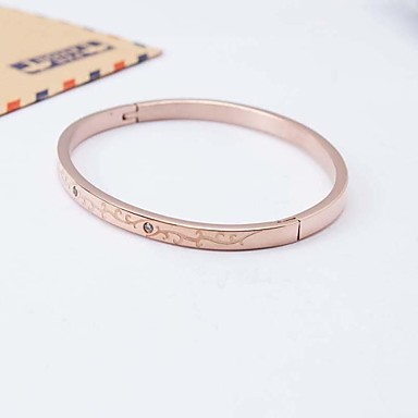 Мода Gob Bless You 6,5 см женщин Rose Golden 316LStainless Steel Bangle