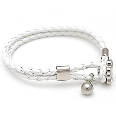 Мода 19см Женские Белый  кожаные браслеты (1Pc)