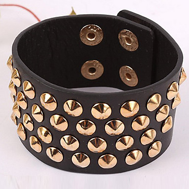 Модные Metal Black Rivet кожаный браслет