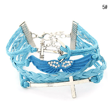 Нескольких слоев Weave Anchor Крылья крест браслет (разных цветов)