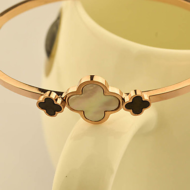 Акриловые Four Leaf Clover Золотой браслет из нержавеющей стали